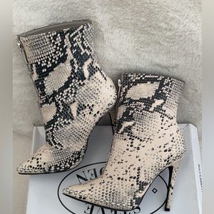Steve Madden Armada Natural Snake bootie
